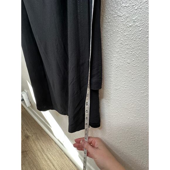 VICI Black Elisabeth Mock Neck Cap Sleeve Side Slit Ruched Midi Dress XS - Picture 15 of 15